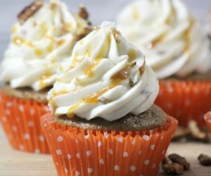 CARROT CAKE & CARAMEL PECAN FROSTING CUPCAKES RECIPE