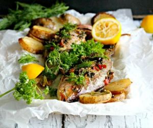 ONE PAN DINNER: WHOLE ROASTED RED SNAPPER WITH POTATOES