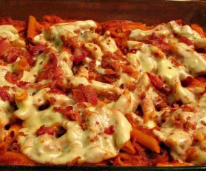 Bacon Provolone Penne Pasta Bake