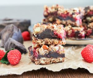 Raspberry Chocolate Chunk Bars (GF + Vegan)