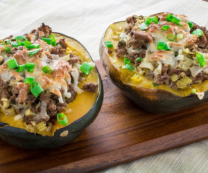 Acorn Squash Stuffed with Turkey Sausage