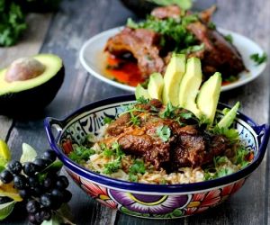 Slow Cooker Beer Ribs Rice Bowl