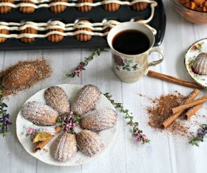 Pumpkin Madeleines with Cinnamon Frosting