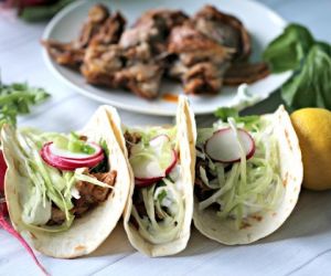 Slow Cooker Beer Ribs Tacos with Jalapeño Tzatziki Sauce