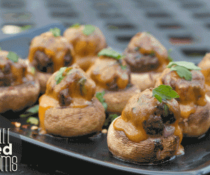 Mini Meatball Stuffed Mushrooms