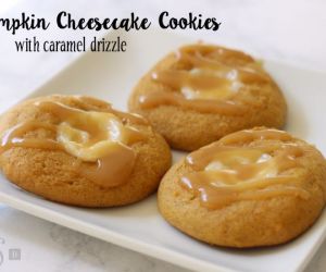 PUMPKIN CHEESECAKE COOKIES with CARAMEL