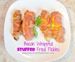 Bacon Wrapped Stuffed Fried Pickles