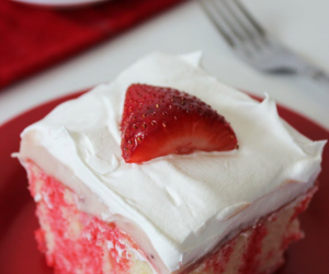 Strawberry Cheesecake Poke Cake