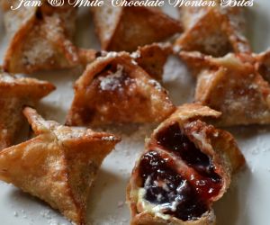 Jam & White Chocolate Wonton Bites