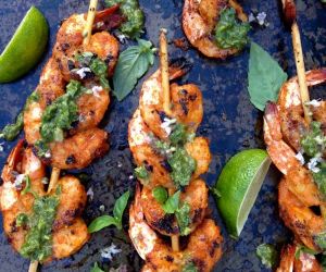 Basil Chimichurri Grilled Shrimp Recipe