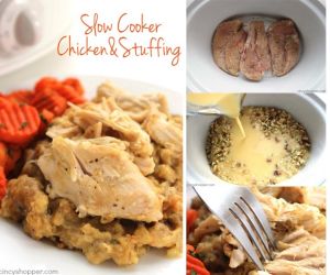 Easy Slow Cooker Chicken and Stuffing