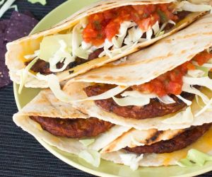 Griled Black Bean Burger Quesadillas