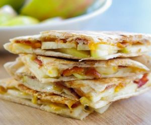 Honeycrisp Apple Quesadillas with Bacon and Cheddar