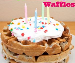 Birthday Cake Funfetti Waffles