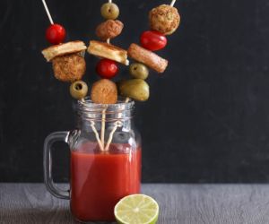 Vegetarian loaded Bloody Mary brunch