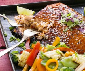 Hoisin Lime Glazed Salmon with Mixed Vegetables