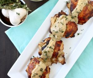 Roasted Chicken with Garlic Buttermilk Cream Sauce