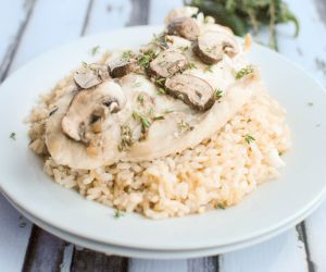 Baked Red Snapper with Mushroom Thyme Sauce