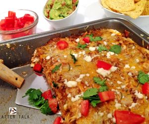 Cheesy Chicken Enchilada Casserole (Mexican Lasagna)