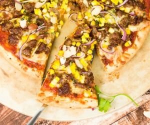 Spicy Sausage, Sweet Corn & Havarti Cheese Pizza