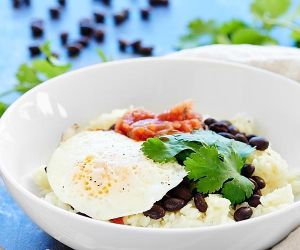 Cheesy Rice & Black Beans w/ Fried Egg