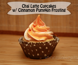 Chai Latte Cupcakes With Cinnamon Pumpkin Frosting