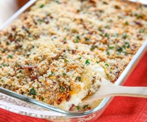 Cheesy Mashed Potato Casserole With Bacon