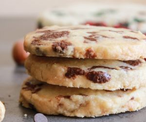 Thick Nutella Chip Shortbread Cookies