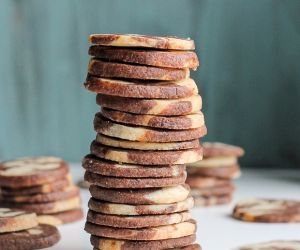 Chocolate Vanilla Swirl Icebox Cookies