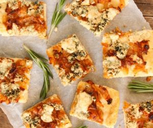 Blue Cheese and Caramelized-Onion Squares