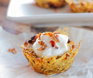 Shredded Tater Cupcakes with Gruyere and Bacon