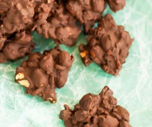 Crispy Dark Chocolate Peanut Clusters