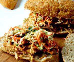 Honey Mustard Pork Sliders with Brussel Sprout Slaw