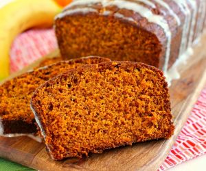 Honey Glazed Pumpkin Banana Bread