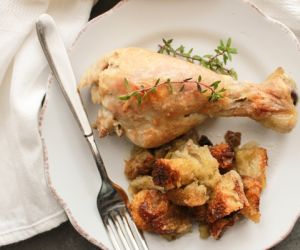 Baked Chicken Pieces and Stuffing