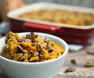 Easy Sweet Potato Casserole with Pecan Crumble Topping