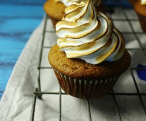 Sweet Potato Cupcakes with Toasted Marshmallow Frosting