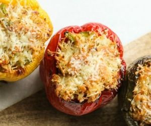 Thanksgiving Leftovers Stuffed Bell Peppers