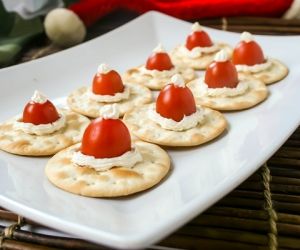 Cherry Tomato Santa Hats