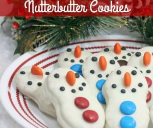 Chocolate Dipped Snowman Nutterbutter Cookies