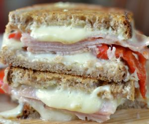 Ham & Roasted Red Pepper Grilled Cheese