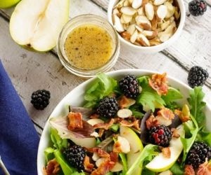 Anjou Pear & Blackberry Salad with a Warm Bacon Vinaigrette