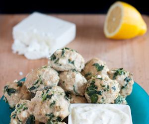 Turkey Feta Spinach Meatballs {Gluten Free}