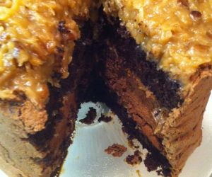 Cheesecake Filled German Chocolate Cake