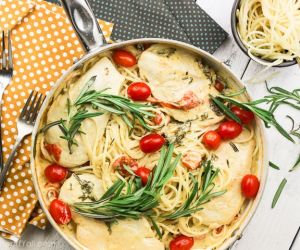 One-Pot Rosemary Goat Cheese Chicken Pasta