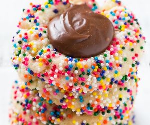 Chocolate Fudge Cookies with Sprinkles