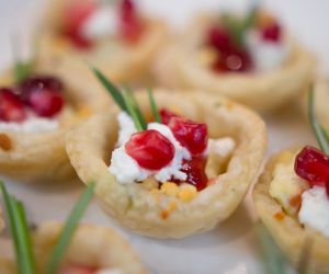 Goat Cheese with Rosemary & Pomegranate Tart