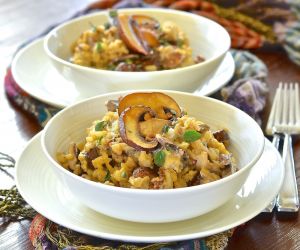 Vegan Garlic Mushroom Risotto