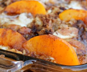 Peaches and Cream Cheese French Toast {can be made overnight}