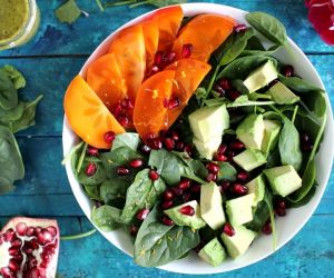 Persimmon Avocado Pomegranate Salad